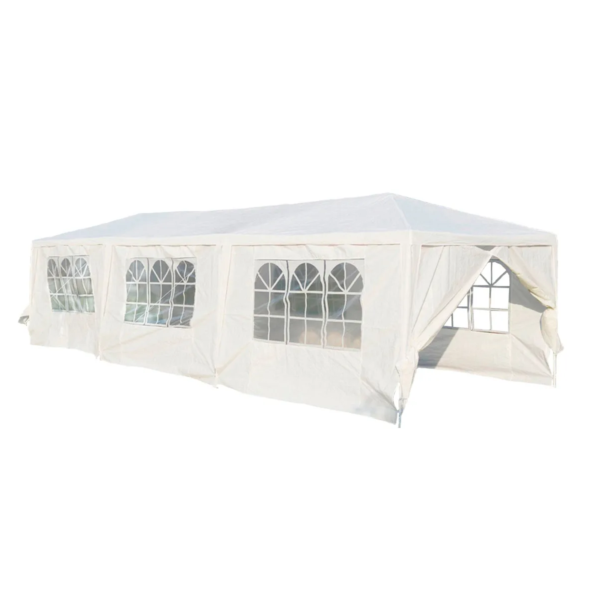 Toldo Carpa 3x9 m Armable Impermeable Con Paredes Ventana y Puerta Color Blanco