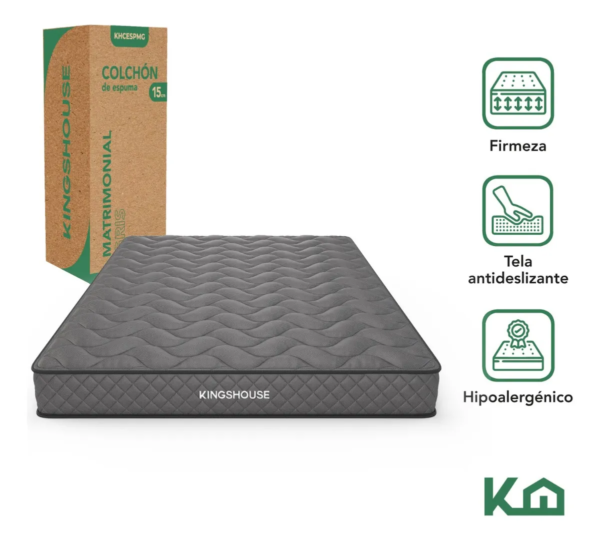 Colchon Matrimonial En Caja 15 cm Alto Memory Foam