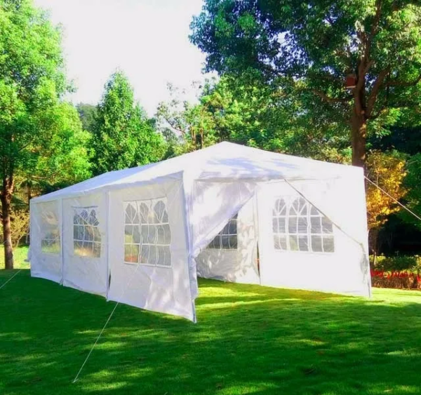 Toldo Carpa 3x9 m Armable Impermeable Con Paredes Ventana y Puerta Color Blanco