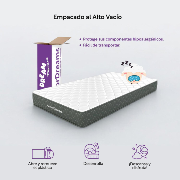 Colchón Individual en Caja Essential Memory Foam ColorDreams