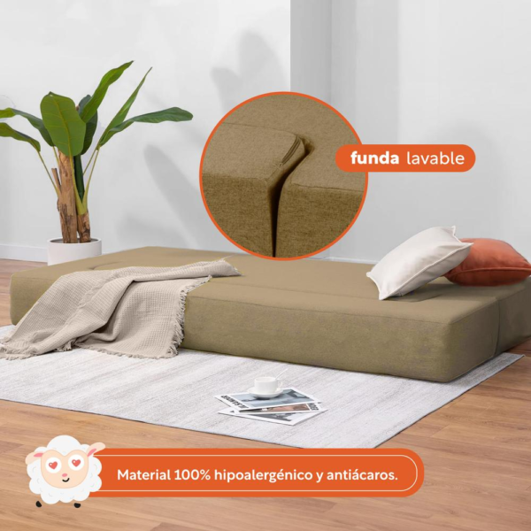 Sillón Plegable Sofá Cama Convertible Colchoneta Individual