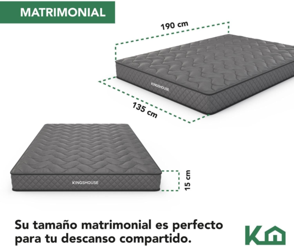 Colchon Matrimonial En Caja 15 cm Alto Memory Foam