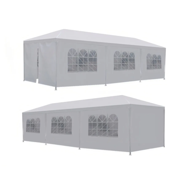Toldo Carpa 3x9 m Armable Impermeable Con Paredes Ventana y Puerta Color Blanco